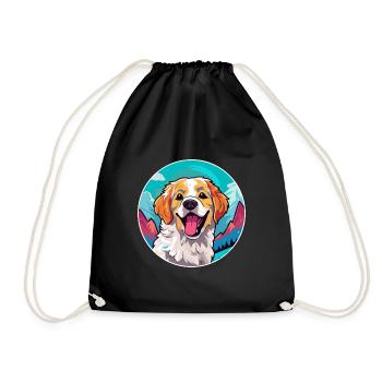 Alano Español chien race dessin animé Kawaii aquarelle - Sac de sport léger - noir - Devant
