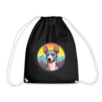 American Hairless Terrier chien race Cartoon Kawaii - Sac de sport léger - noir - Devant