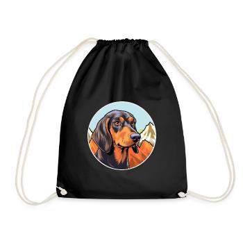 Chien de chasse andalou race de chien dessin animé Kawaii Watercol - Sac de sport léger - noir - Devant