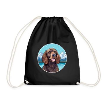 American Water Spaniel Hunderasse Cartoon Kawaii Wa - Turnbeutel - Schwarz - Vorne