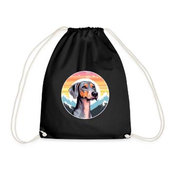 Azawakh chien race dessin animé Kawaii aquarelle - Sac de sport léger - noir - Devant