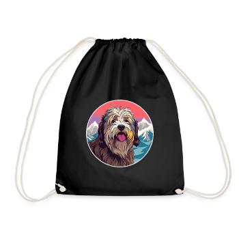 Bergamasco Schäferhund Hunderasse Karikatur Kawaii Wasser - Turnbeutel - Schwarz - Vorne