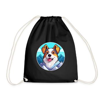 Billy Dog Breed Cartoon Kawaii aquarelle - Sac de sport léger - noir - Devant