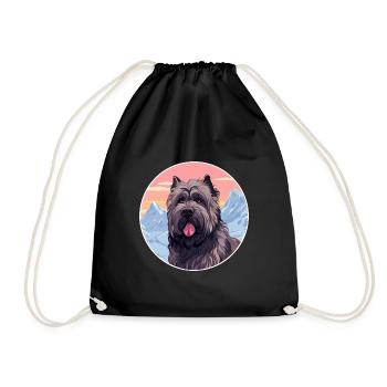 Bouvier Des Flandres Race De Chien Cartoon Kawaii Wate - Sac de sport léger - noir - Devant