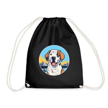 Broholmer Hunderasse Karikatur Kawaii Aquarell - Turnbeutel - Schwarz - Vorne