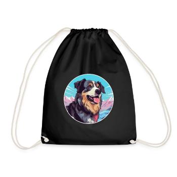 Bucovine Chien de berger race Cartoon Kawaii Waterco - Sac de sport léger - noir - Devant