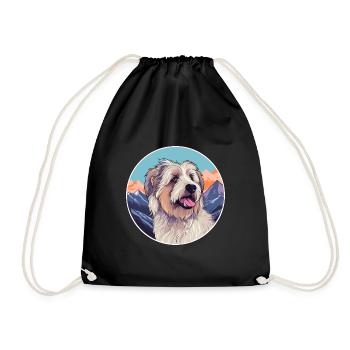 Cao de Castro Laboreiro Hunderasse Cartoon Kawaii W - Turnbeutel - Schwarz - Vorne
