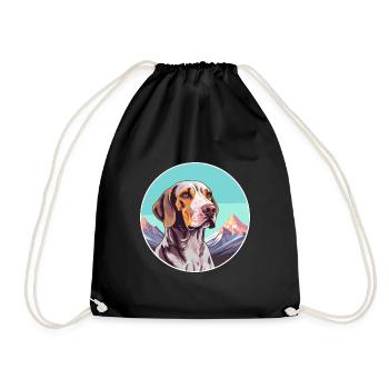 Burgos Pointer chien race dessin animé Kawaii aquarelle - Sac de sport léger - noir - Devant