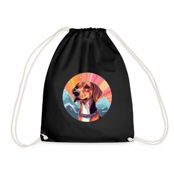Chien de Crète chien race Cartoon Kawaii aquarelle - Sac de sport léger - noir - Devant
