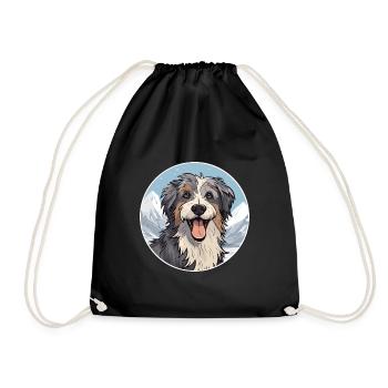 Chien de berger croate race de chien dessin animé Kawaii Waterco - Sac de sport léger - noir - Devant