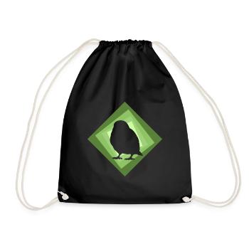 Budgerigar, wings, bird watching - Drawstring Bag - black - Front