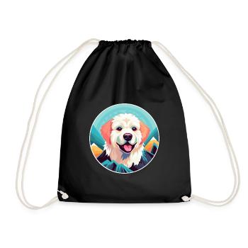 Niedliche Hunderasse Cartoon Kawaii Aquarell - Turnbeutel - Schwarz - Vorne