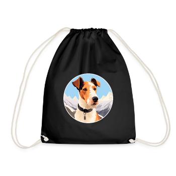 Foxterrier Glatte Hunderasse Cartoon Kawaii Waterc - Turnbeutel - Schwarz - Vorne