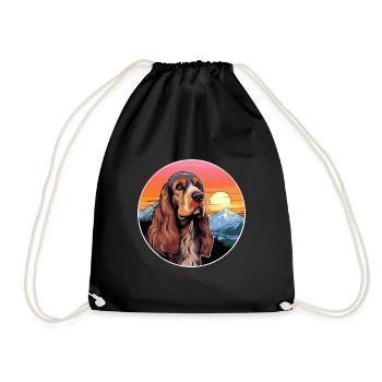 Anglais Cocker Épagneul chien race Cartoon Kawaii Wa - Sac de sport léger - noir - Devant
