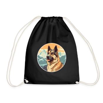 Race de chien de berger d’Europe de l’Est Cartoon Kawaii Wa - Sac de sport léger - noir - Devant