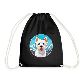 Anglais Terrier Blanc Chien Race Cartoon Kawaii Wat - Sac de sport léger - noir - Devant