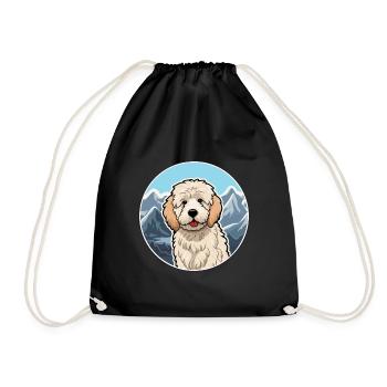 Allemand Sheeppoodle chien race Cartoon Kawaii Waterc - Sac de sport léger - noir - Devant