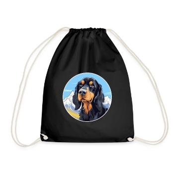 Gordon Setter chien race dessin animé Kawaii aquarelle - Sac de sport léger - noir - Devant