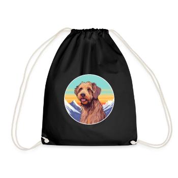 Fauve De Bretagne Dog Breed Cartoon Kawaii Waterco - Drawstring Bag - black - Front