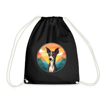 Italienischer Windhund Hunderasse Cartoon Kawaii Waterco - Turnbeutel - Schwarz - Vorne