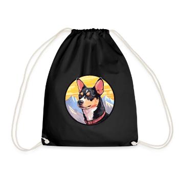 Terrier japonais chien race dessin animé kawaii watercol - Sac de sport léger - noir - Devant