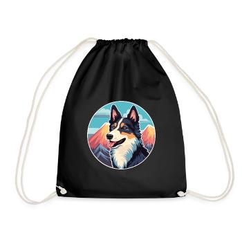 Karelo finlandais Laika chien race dessin animé Kawaii Wate - Sac de sport léger - noir - Devant