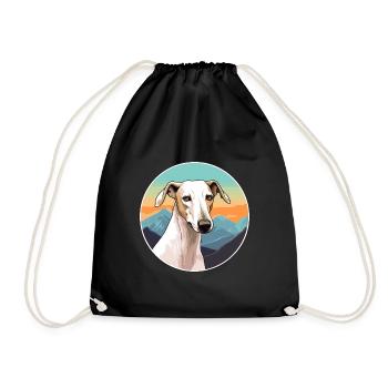 Galgo Español Hunderasse Cartoon Kawaii Aquarell - Turnbeutel - Schwarz - Vorne