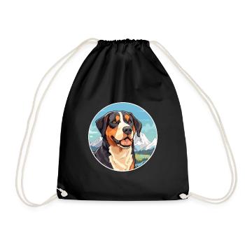 Grande race de bouvier suisse Cartoon Kawaii Wa - Sac de sport léger - noir - Devant