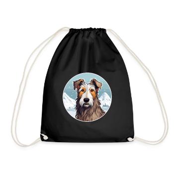 Hase indische Hunderasse Cartoon Kawaii Aquarell - Turnbeutel - Schwarz - Vorne