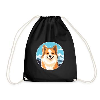 Chien de berger islandais race de chien dessin animé Kawaii Waterc - Sac de sport léger - noir - Devant