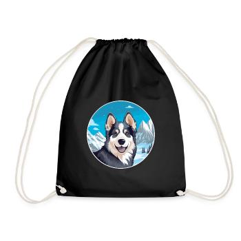 Hygenhund chien race dessin animé Kawaii aquarelle - Sac de sport léger - noir - Devant