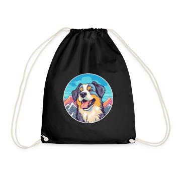 Kintamani chien race dessin animé Kawaii aquarelle - Sac de sport léger - noir - Devant