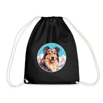 Kuchi Afghan Shepard chien race Cartoon Kawaii Wate - Sac de sport léger - noir - Devant