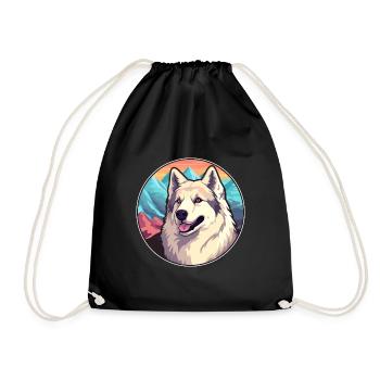 Kyi Leo Hunderasse Cartoon Kawaii Aquarell - Turnbeutel - Schwarz - Vorne