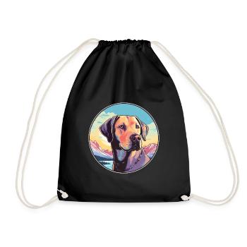 Labrador Retriever chien race dessin animé kawaii waterc - Sac de sport léger - noir - Devant