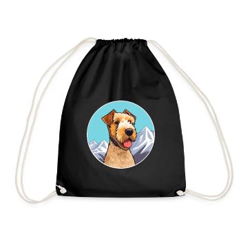 Lakeland Terrier chien race dessin animé Kawaii Watercol - Sac de sport léger - noir - Devant