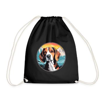 Kerry Beagle chien race dessin animé Kawaii aquarelle - Sac de sport léger - noir - Devant