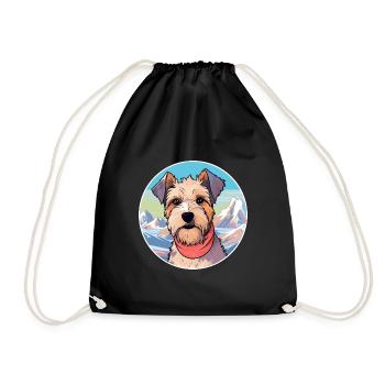 Lucas Terrier chien race dessin animé Kawaii aquarelle - Sac de sport léger - noir - Devant