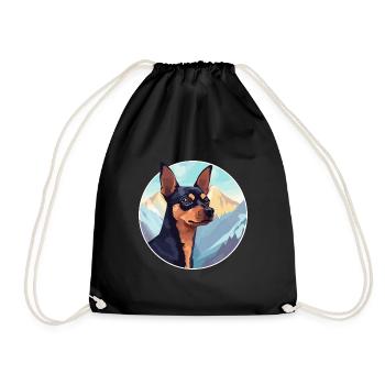 Miniatur Pinscher Hunderasse Cartoon Kawaii Waterc - Turnbeutel - Schwarz - Vorne