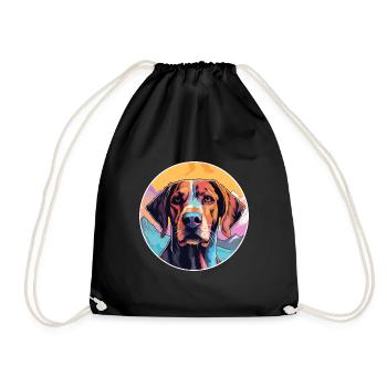 Nouvelle-Zélande chien race dessin animé Kawaii aquarelle - Sac de sport léger - noir - Devant