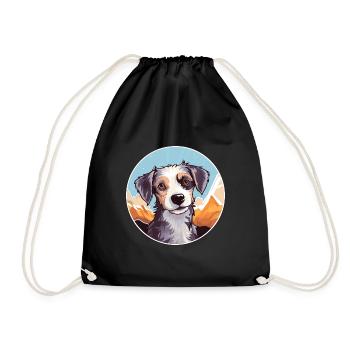 Majorque Ratter chien race dessin animé Kawaii aquarelle - Sac de sport léger - noir - Devant