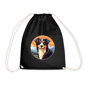 Nordamerikanischer Schäferhund Rasse Cartoon Kawaii W - Turnbeutel - Schwarz - Vorne