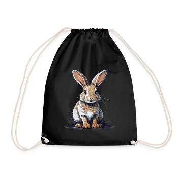 Fille lapin - Sac de sport léger - noir - Devant