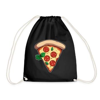 Pizza - Turnbeutel - Schwarz - Vorne