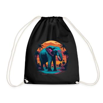 Éléphant - Sac de sport léger - noir - Devant