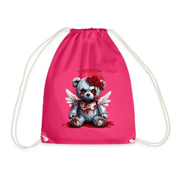 Bloddy Teddy - Drawstring Bag - fuchsia - Front