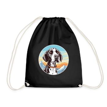 Vieux danois Pointer chien race Cartoon Kawaii Waterc - Sac de sport léger - noir - Devant