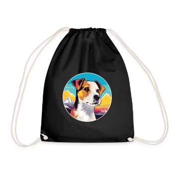 Parson Russell Terrier Hunderasse Cartoon Kawaii Wa - Turnbeutel - Schwarz - Vorne