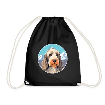 Petit Basset Griffon Vendeen Dog Breed Cartoon Kaw - Drawstring Bag - black - Front