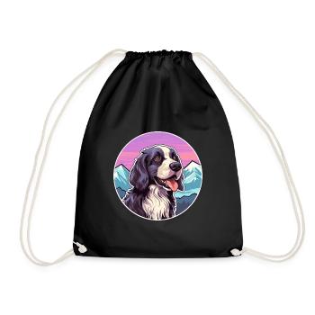 Chien de garde portugais race de chien dessin animé kawaii eau - Sac de sport léger - noir - Devant
